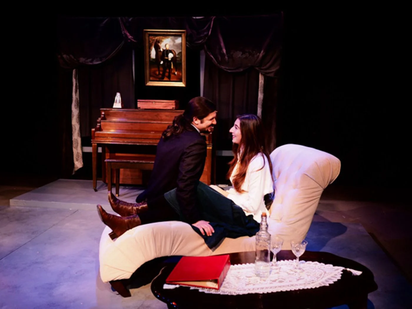 Eilert Lovborg (Lebron Lackey) and Hedda Gabler (Kaitlyn Schirard) — production photo 2
