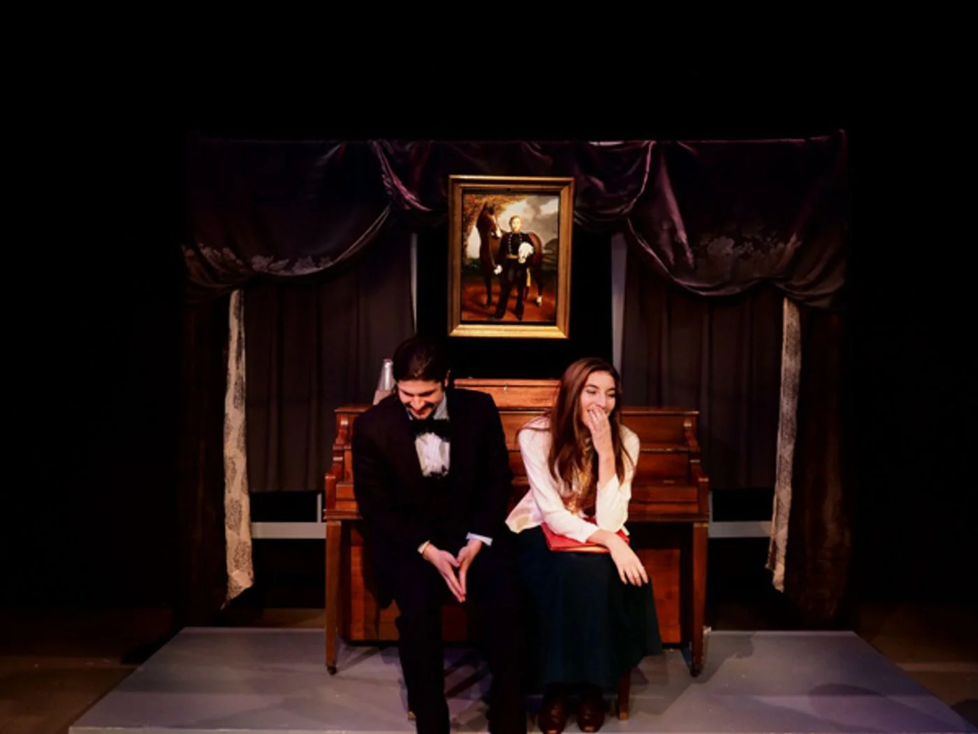 Eilert Lovborg (Lebron Lackey) and Hedda Gabler (Kaitlyn Schirard) — production photo 1