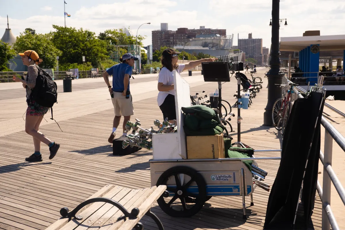 Behind the scenes — directing on the Coney Island boardwalk