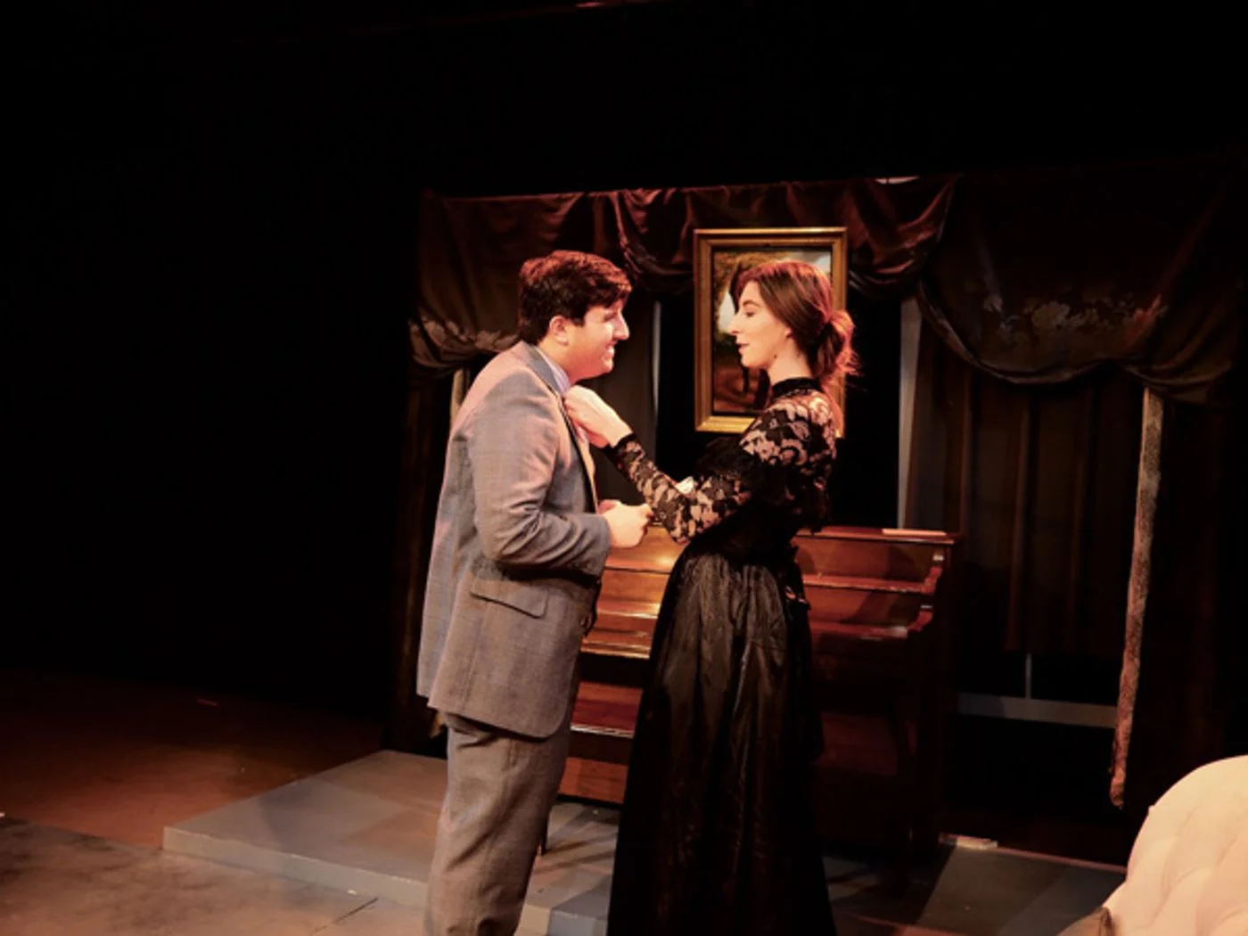 George Tesman (David De Almo) and Hedda Gabler (Kaitlyn Schirard)